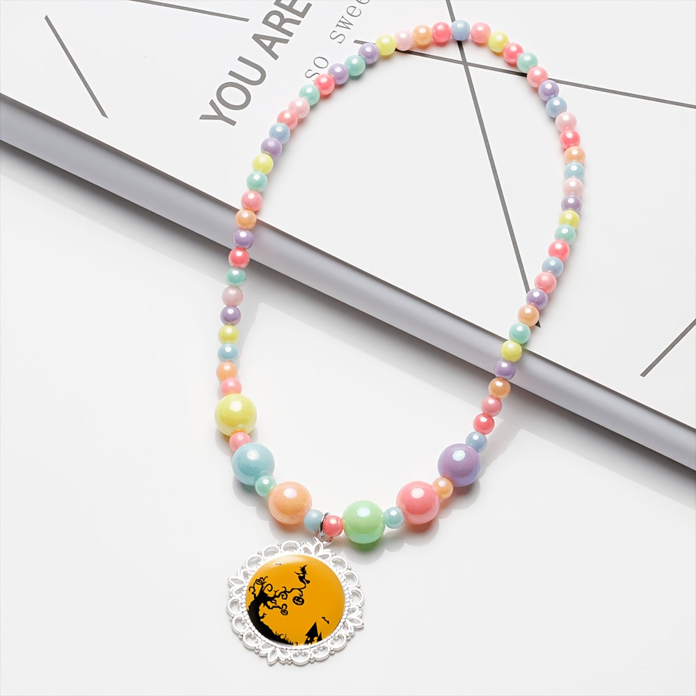 2pc Women's Halloween-Themed Necklace & Bracelet Set
